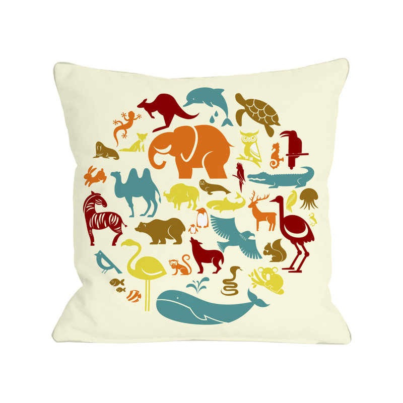 One Bella Casa Safari Animals Throw Pillow Wayfair